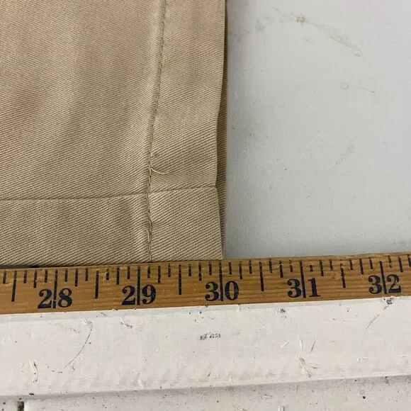 G.H. Bass & Co. Premium Chino Pants Men's 36x30 Tan Flat Front Cotton Casual - Picture 10 of 11